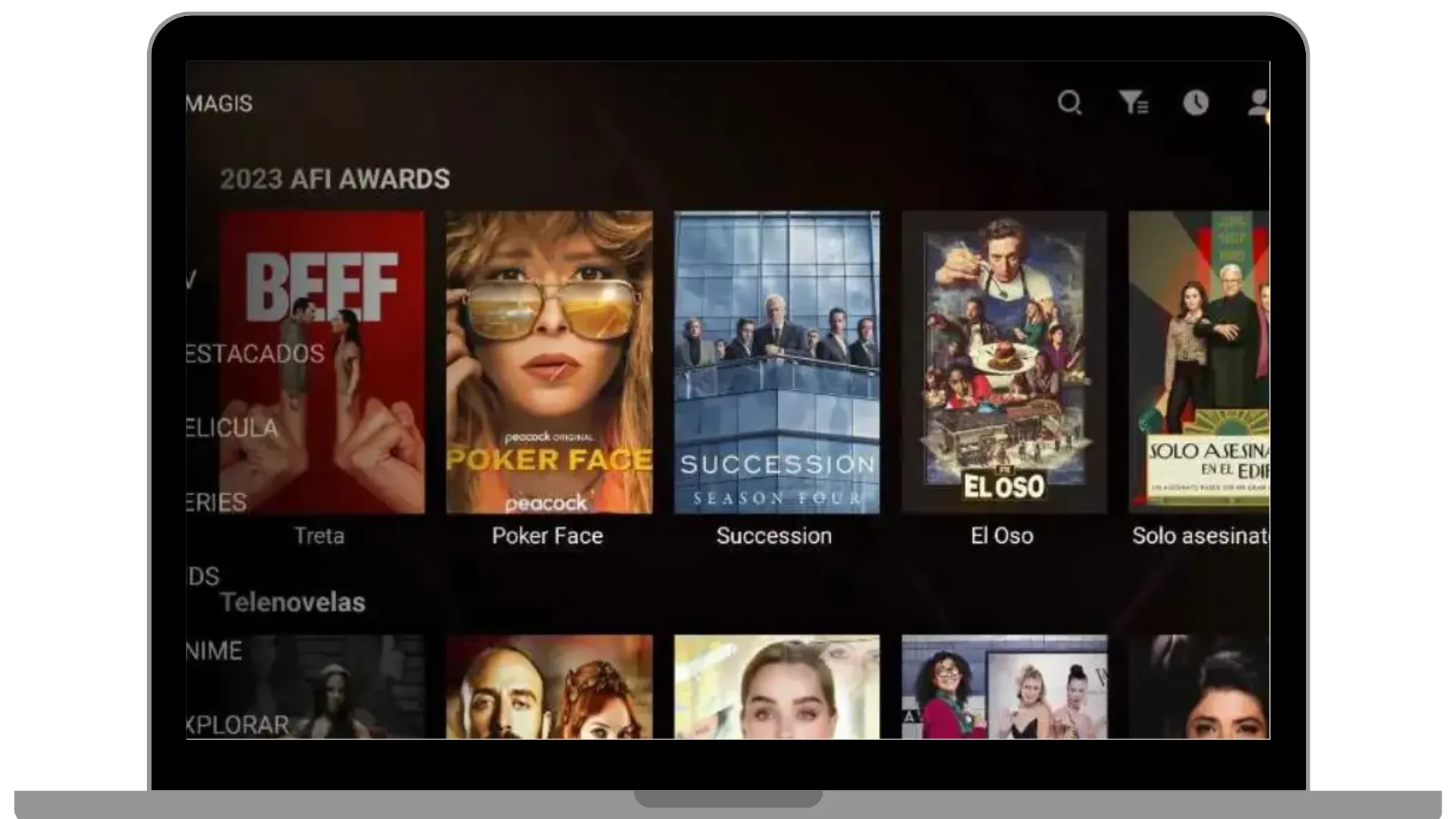 Tamaño de la pantalla del Magis Tv PC